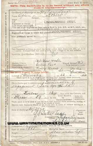 Robert Ogden's Army Discharge Certificate